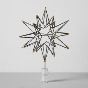 Hearth & Hand Distressed Silver & Gold Moravian Star Tree Topper